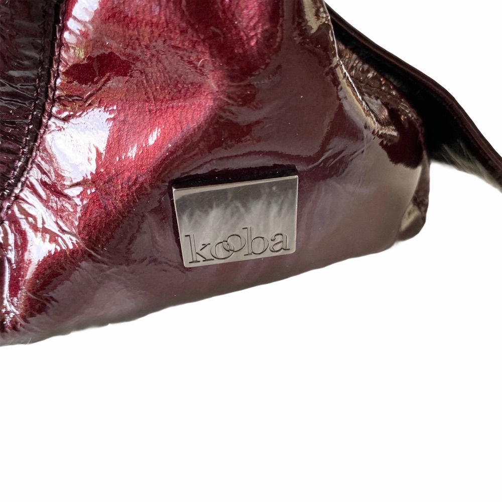 Kooba ❁ Bonnie Patent Leather Mini Bow Top Handle Handbag Bag ❁ Purple Merlot ❁ - Picture 5 of 17